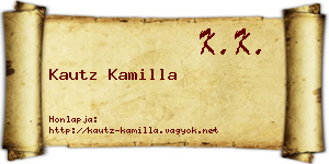 Kautz Kamilla névjegykártya